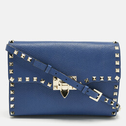 Valentino: Голубая сумка через плечо  Rockstud