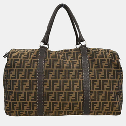 Fendi: Коричневая спортивная сумка  Zucca