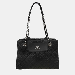 Chanel: Чёрная сумка-шоппер 