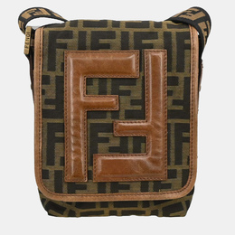 Fendi: Чёрная сумка через плечо  Zucca