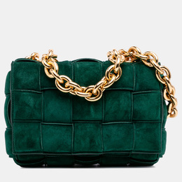 Bottega Veneta: Зелёная сумка  Chain Cassette