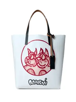 Marni: Белая сумка-шоппер  Tribeca