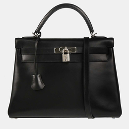 Hermes: Чёрная сумка  Kelly 32