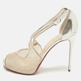 Christian Louboutin: Серебристые сандалии 