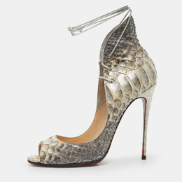 Christian Louboutin: Серебристые босоножки 