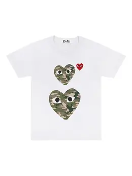Comme Des Garçons Play: Белая футболка  Double Heart