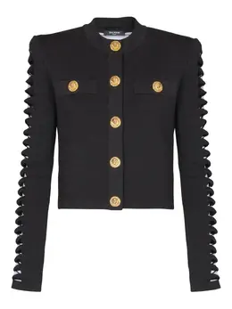 Balmain: Чёрный кардиган 