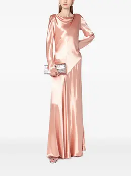 Alberta Ferretti: Платье с воротником-хомутом 