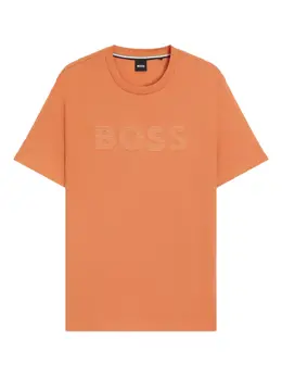 BOSS: Оранжевая футболка 