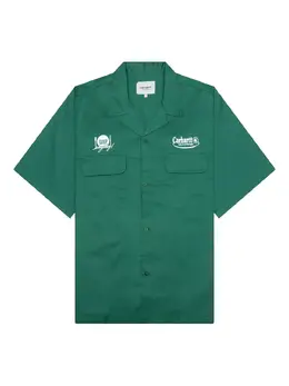 Carhartt WIP: Зелёная рубашка 
