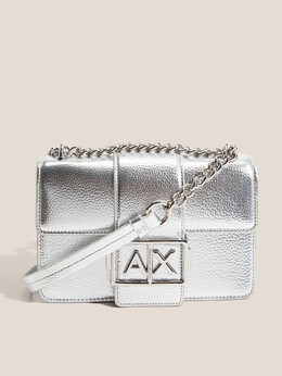 Armani Exchange: Серебристая сумка 
