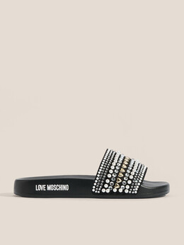 Love Moschino: Чёрные шлёпанцы 