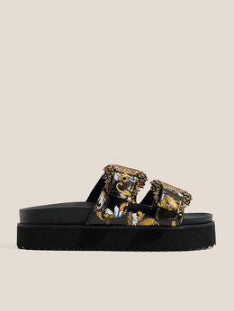 Versace Jeans Couture: Чёрные шлёпанцы 