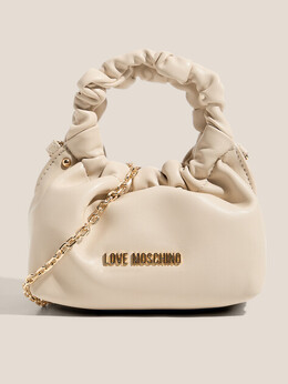 Love Moschino: Бежевая спортивная сумка 