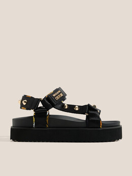 Versace Jeans Couture: Чёрные сандалии 