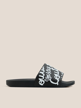 Versace Jeans Couture: Чёрные шлёпанцы 