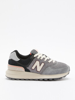 New Balance: Серые кроссовки 
