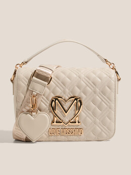 Love Moschino: Бежевая спортивная сумка 