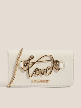 Love Moschino: Бежевый клатч 
