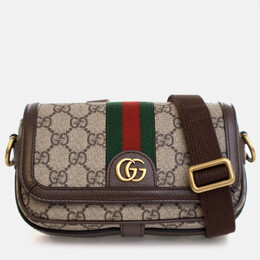 Gucci: Зелёная сумка  GG Supreme