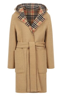 Burberry: Бежевое пальто 