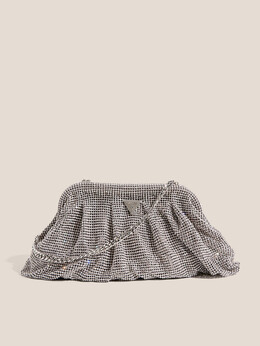Guess: Серебристый клатч 