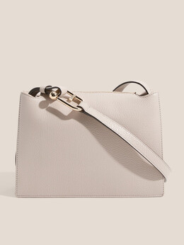 Furla: Бежевая сумка 