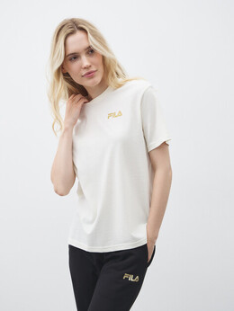 Fila: Бежевая футболка 
