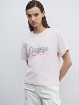 Guess: Розовая футболка 