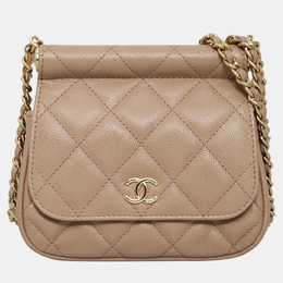 Chanel: Коричневый клатч 