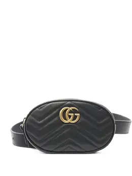 Gucci Pre-Owned: Чёрная поясная сумка 