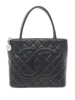 CHANEL Pre-Owned: Чёрная сумка-шоппер 