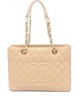 CHANEL Pre-Owned: Бежевая сумка-шоппер 