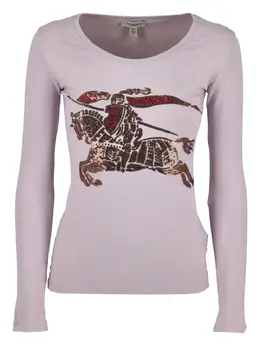 Burberry Pre-Owned: Фиолетовая футболка 