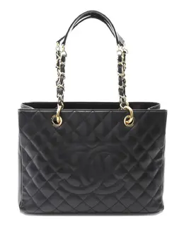CHANEL Pre-Owned: Чёрная сумка-шоппер 