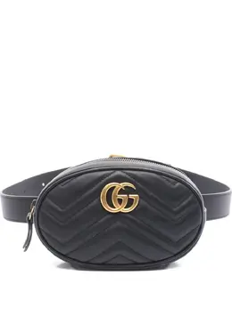 Gucci Pre-Owned: Чёрная поясная сумка 