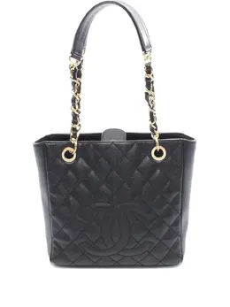 CHANEL Pre-Owned: Чёрная сумка-шоппер 