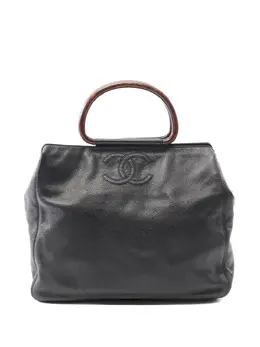 CHANEL Pre-Owned: Чёрная сумка-шоппер 