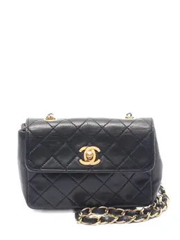 CHANEL Pre-Owned: Чёрная сумка через плечо 
