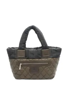 CHANEL Pre-Owned: Сумка-шоппер цвета хаки 