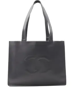 CHANEL Pre-Owned: Чёрная сумка-шоппер 