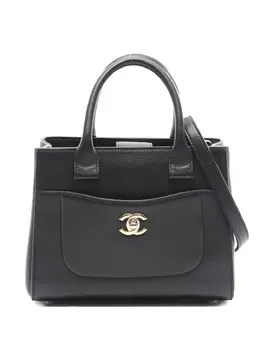 CHANEL Pre-Owned: Чёрная сумка-шоппер 