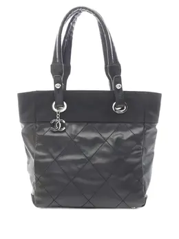 CHANEL Pre-Owned: Чёрная сумка-шоппер 