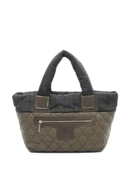 CHANEL Pre-Owned: Сумка-шоппер цвета хаки 