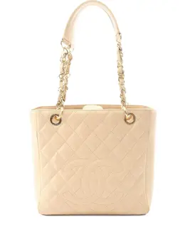CHANEL Pre-Owned: Бежевая сумка-шоппер 