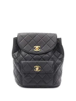 CHANEL Pre-Owned: Чёрный рюкзак 