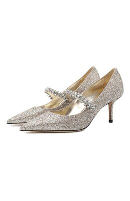 Jimmy Choo: Серебристые туфли  Bing 65