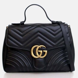 Gucci: Чорні сумки на руку  GG Marmont