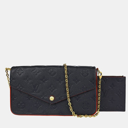 Louis Vuitton: Синяя сумка  Pochette