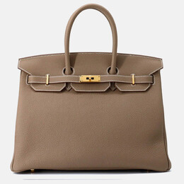 Hermes: Коричневі сумки  Birkin 35